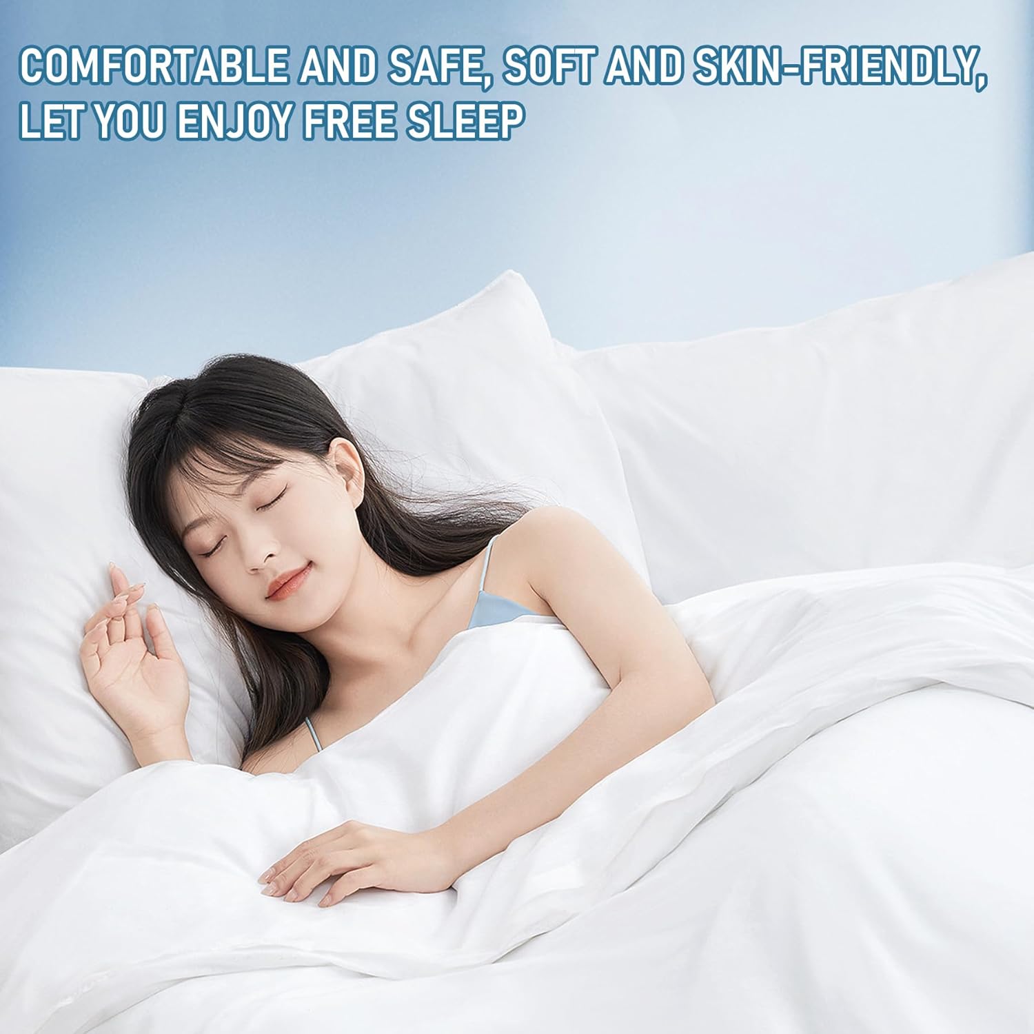 ホテルやキャンプ用使い捨てシーツ・枕カバーセット(ダブルベッド用・4点セット・柔らかく環境に優しい)