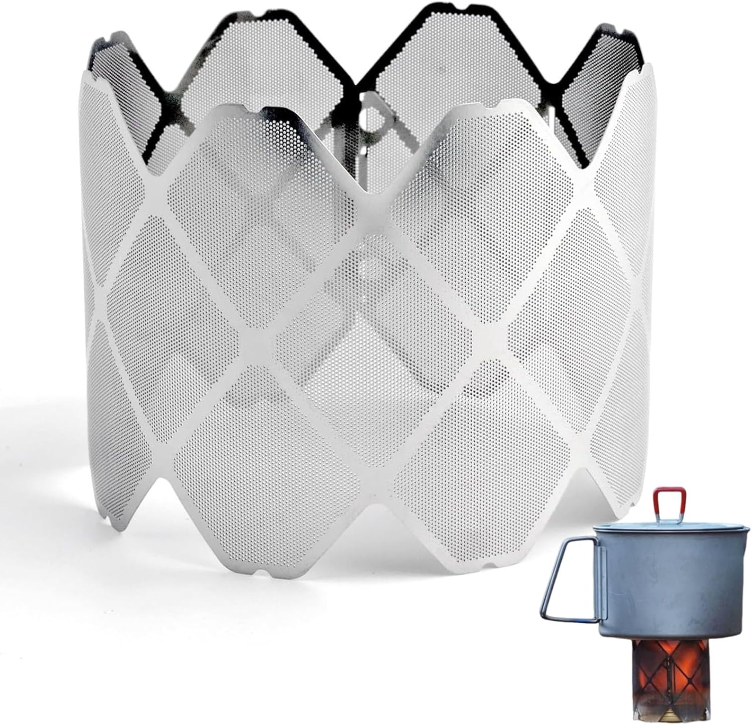 超軽量メッシュストーブ風防 ポータブル多機能キャンプ用