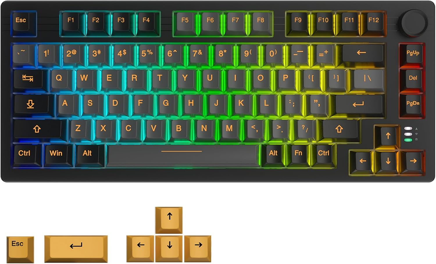 無線テンキーレス75%メカニカルゲーミングキーボード EK75PRO RGBホットスワップ対応【1年保証】