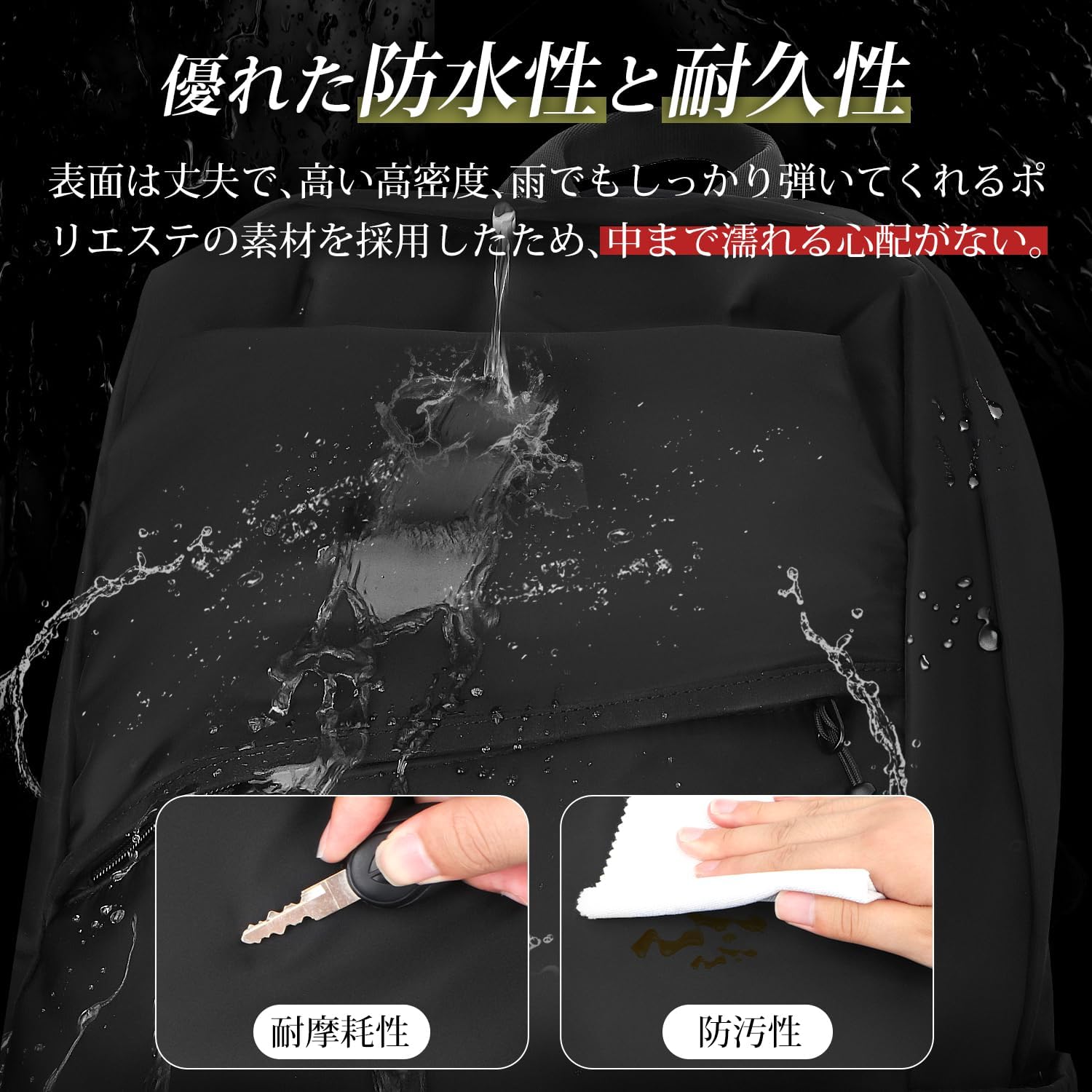 ビジネスリュック 大容量 防水 メンズカジュアルバックパック 15.6インチPC対応
