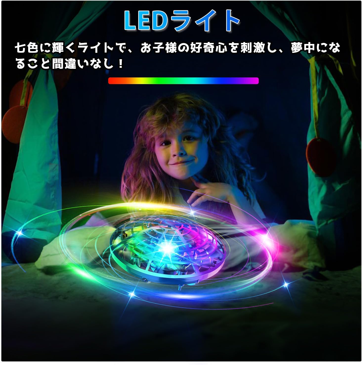 誕生日プレゼント Holyton ジェスチャー制御ドローン LEDライト付き 360度回転 2.4GHz 子供向け D12