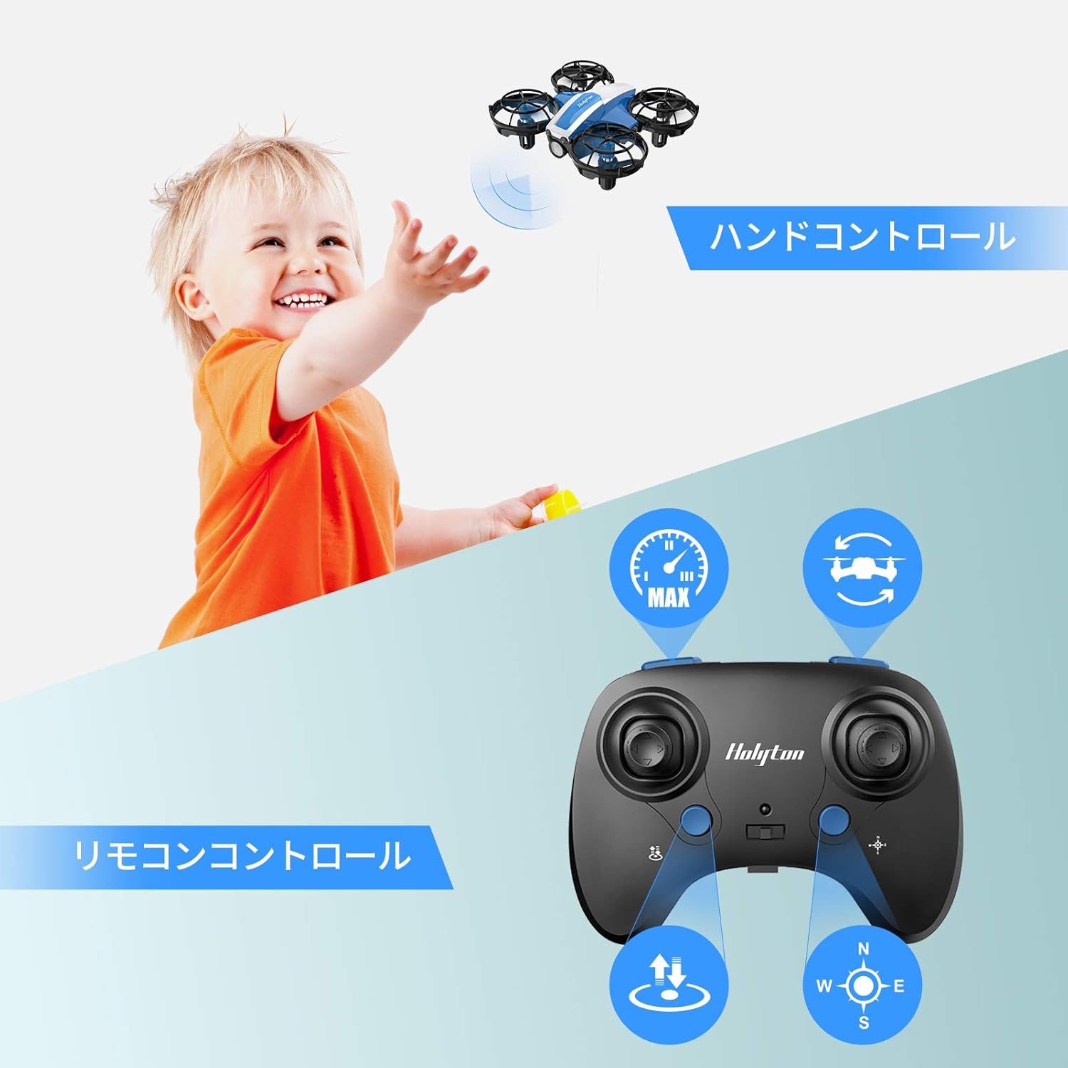 初心者向け室内ミニドローン 自動回避機能・ジェスチャー制御・バッテリー3個付き HS330