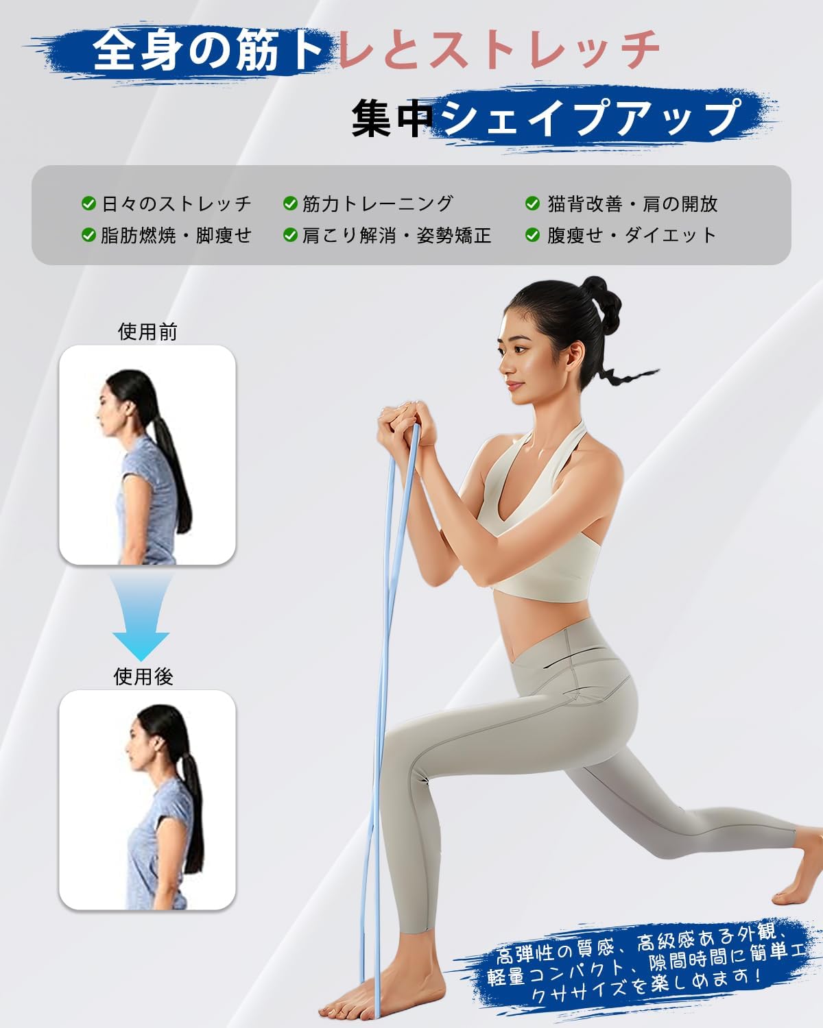 トレーニングチューブ ストレッチバンド セラバンド エクササイズ用 レジスタンスバンド