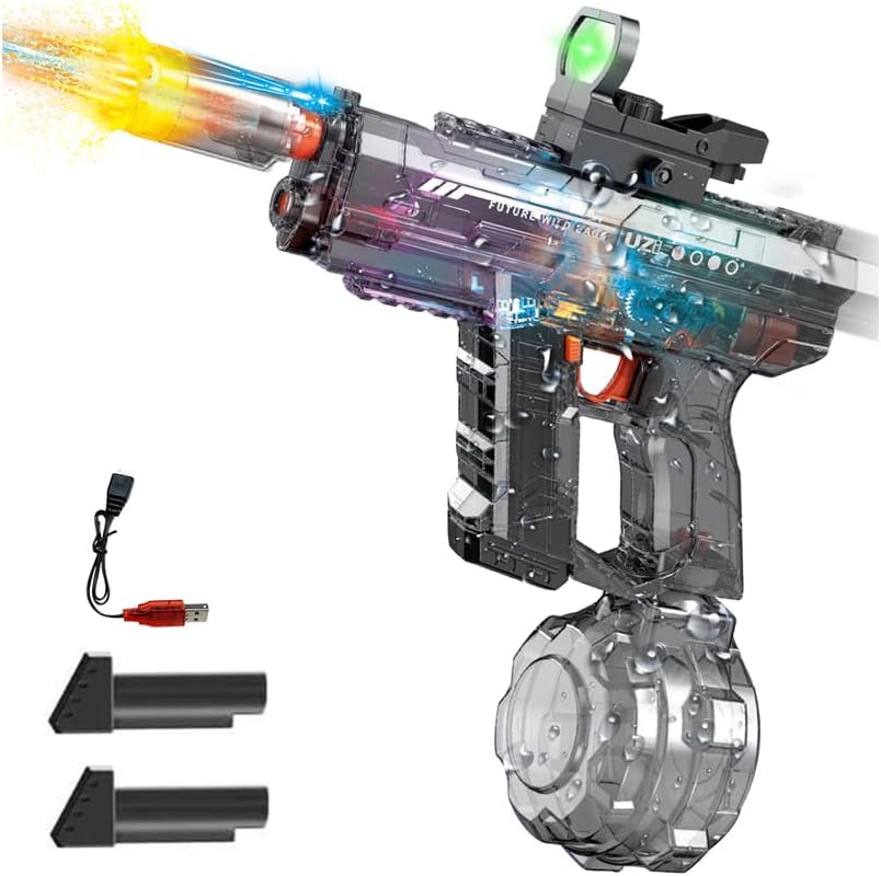 次世代電動水鉄砲 LED照準付き 自動給水 800ML 大人子供兼用 8-10M飛距離