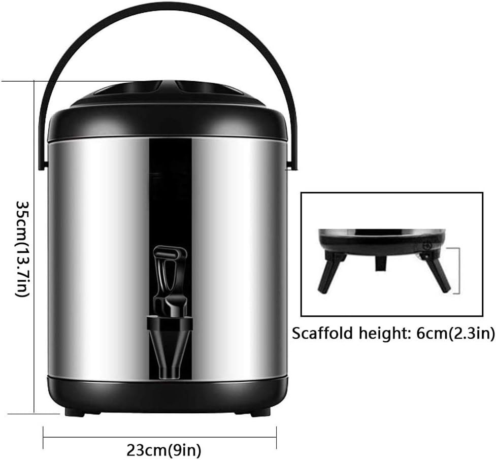 保温ステンレスジャグ 8L 三脚タイプ 家族向け 黒
