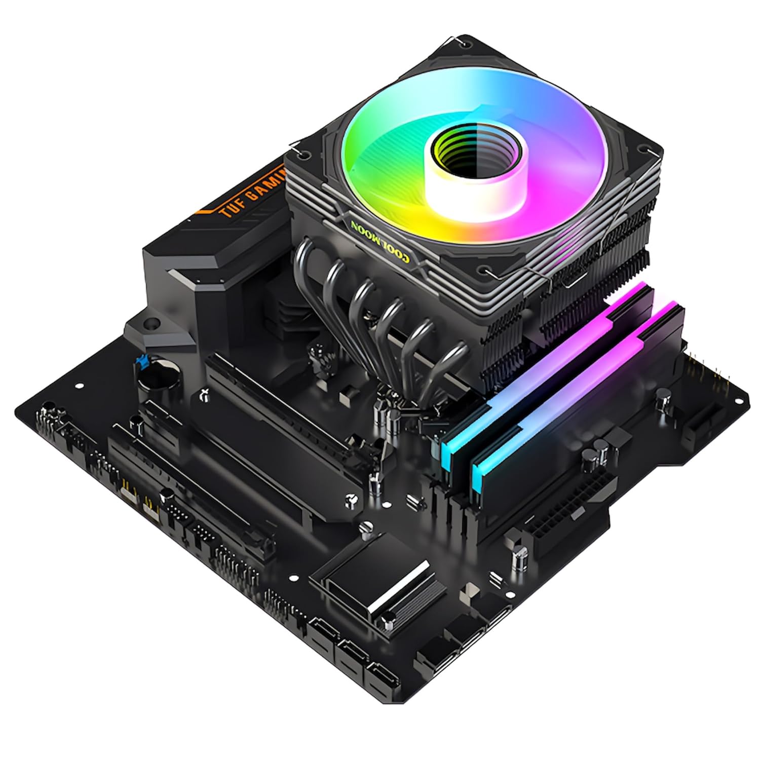 COOLMOON 120mm LED ARGB トップフロー CPUクーラー（LGA1700/1200/115X、AM5/AM4対応）