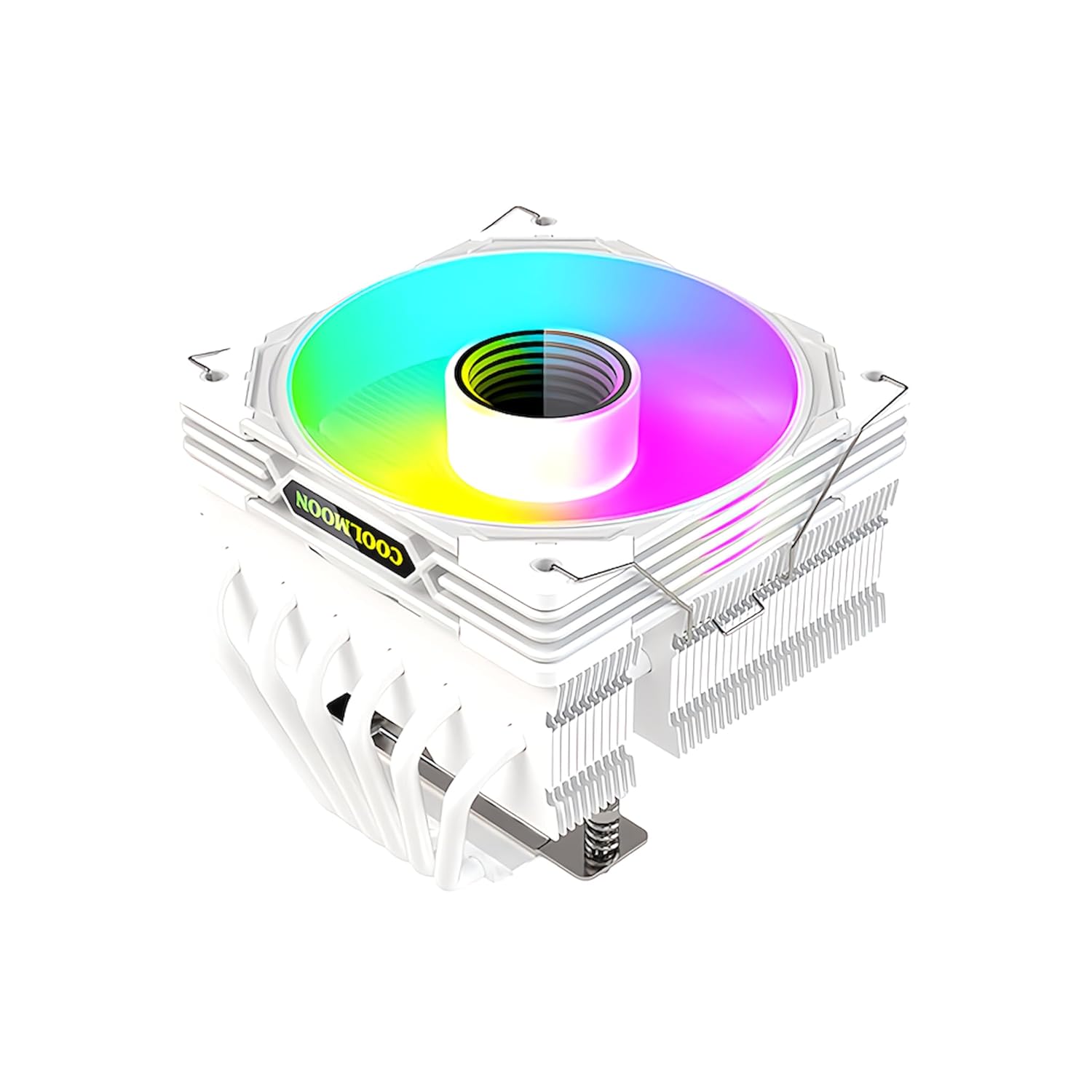 COOLMOON CPUクーラー 120mm LED ARGB LGA1700/1200/115X/AM5/AM4対応 ホワイト