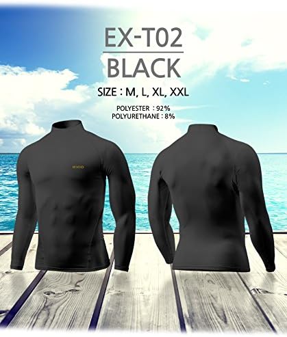 接触冷感 メンズ ハイネック 長袖 コンプレッションウェア スポーツシャツ T02