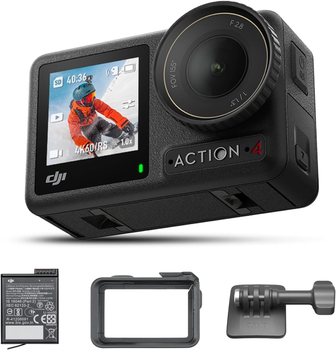 DJI Osmo Action 4 アクションカメラ 4K/120fps 防水 低照度性能 1770mAhバッテリー 【国内正規品】