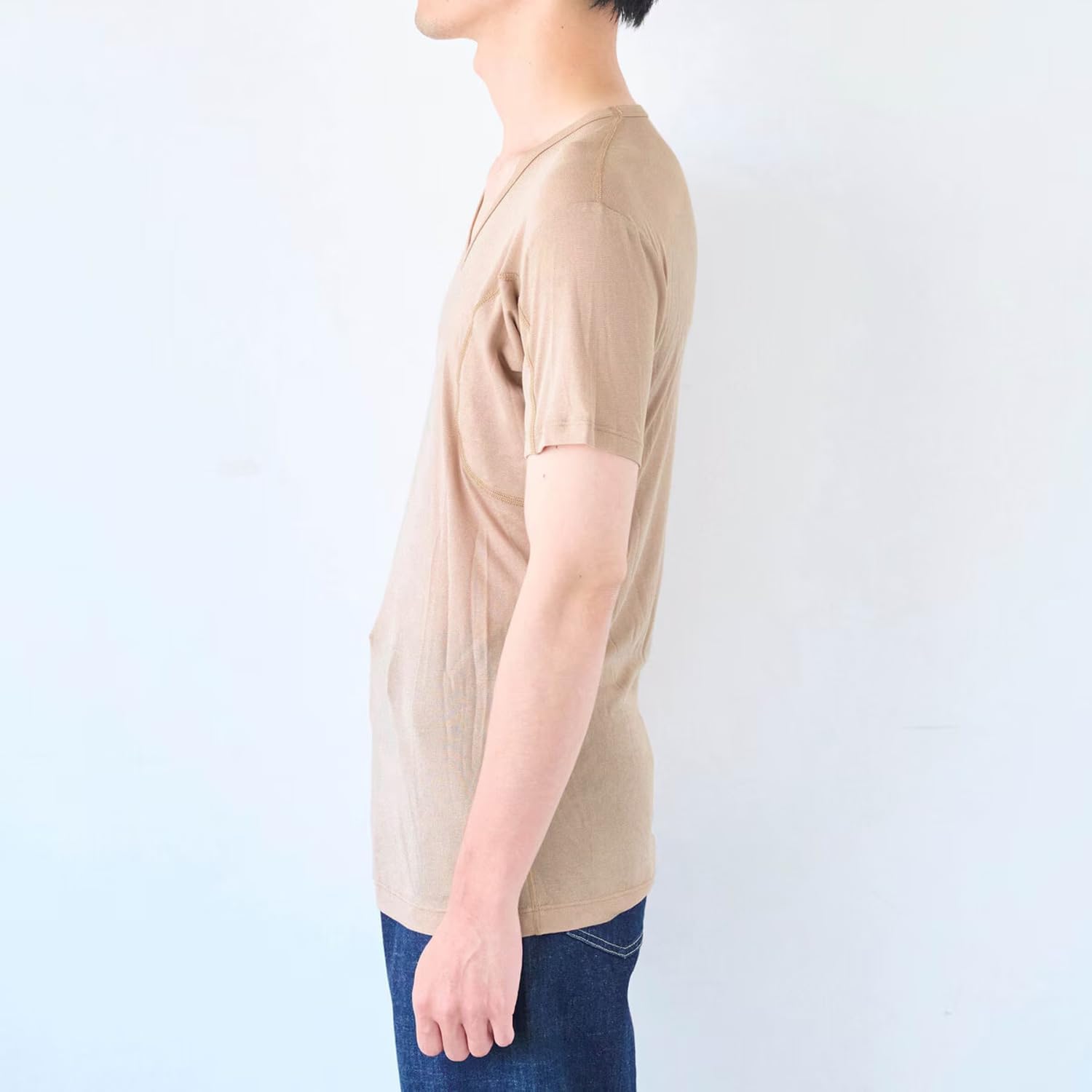 メンズ 吸水速乾Vネックインナーシャツ 大汗さん用 消臭抗菌シャツ