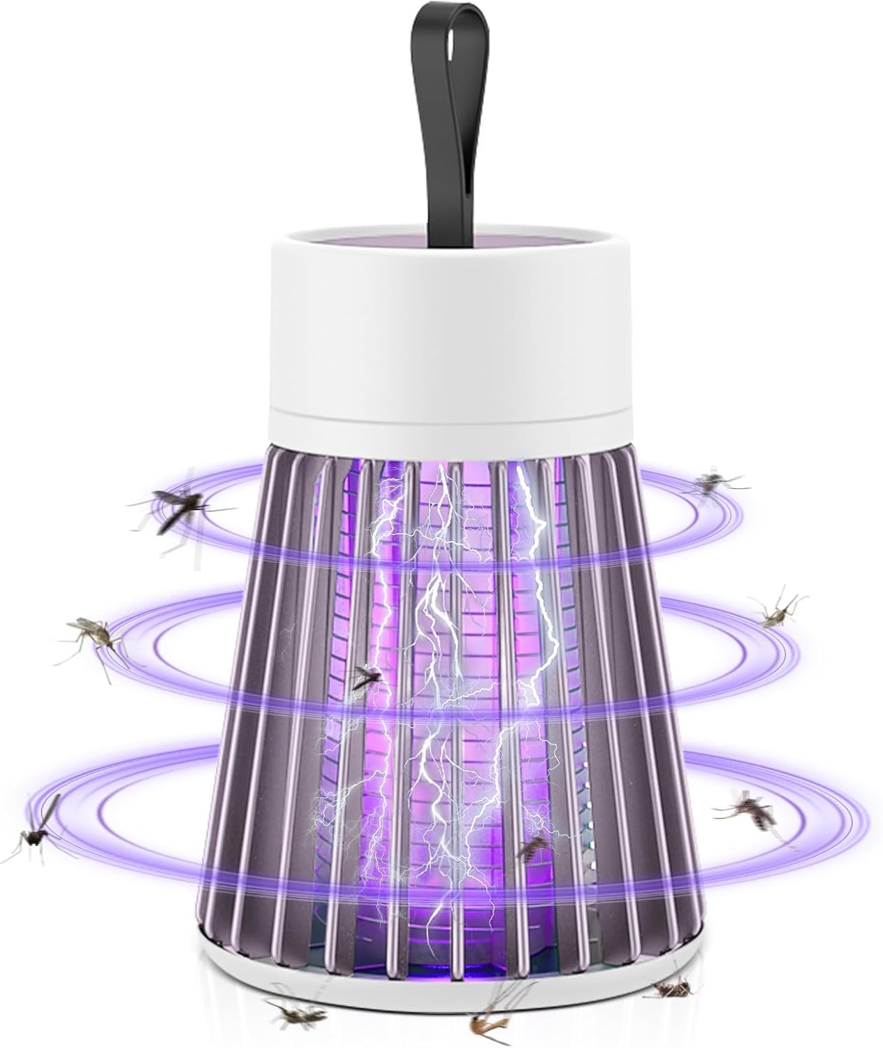電撃殺虫器 コバエ取り 360°強力LED誘虫灯 USB充電式 静音設計 室内・室外両用