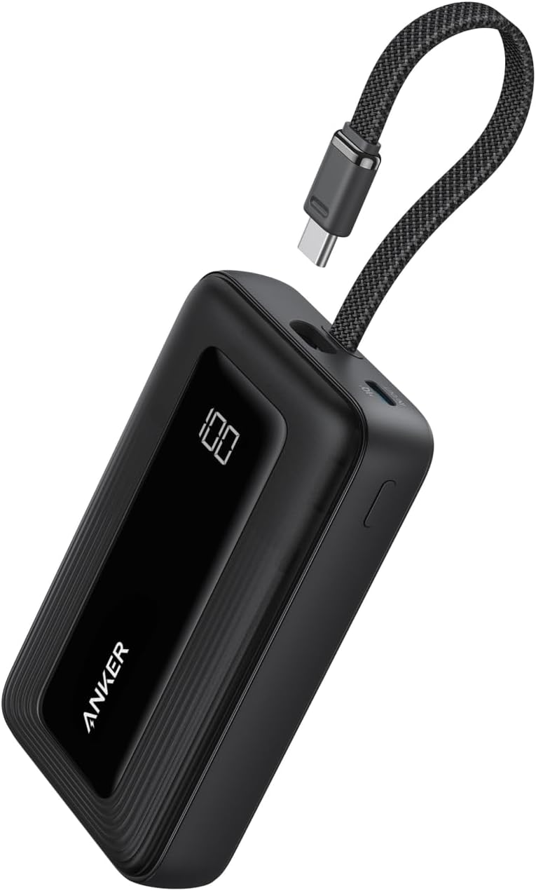 Anker Zolo モバイルバッテリー 10000mAh 30W USB-C一体型 ディスプレイ搭載【PD/PowerIQ/PSE適合】ブラック