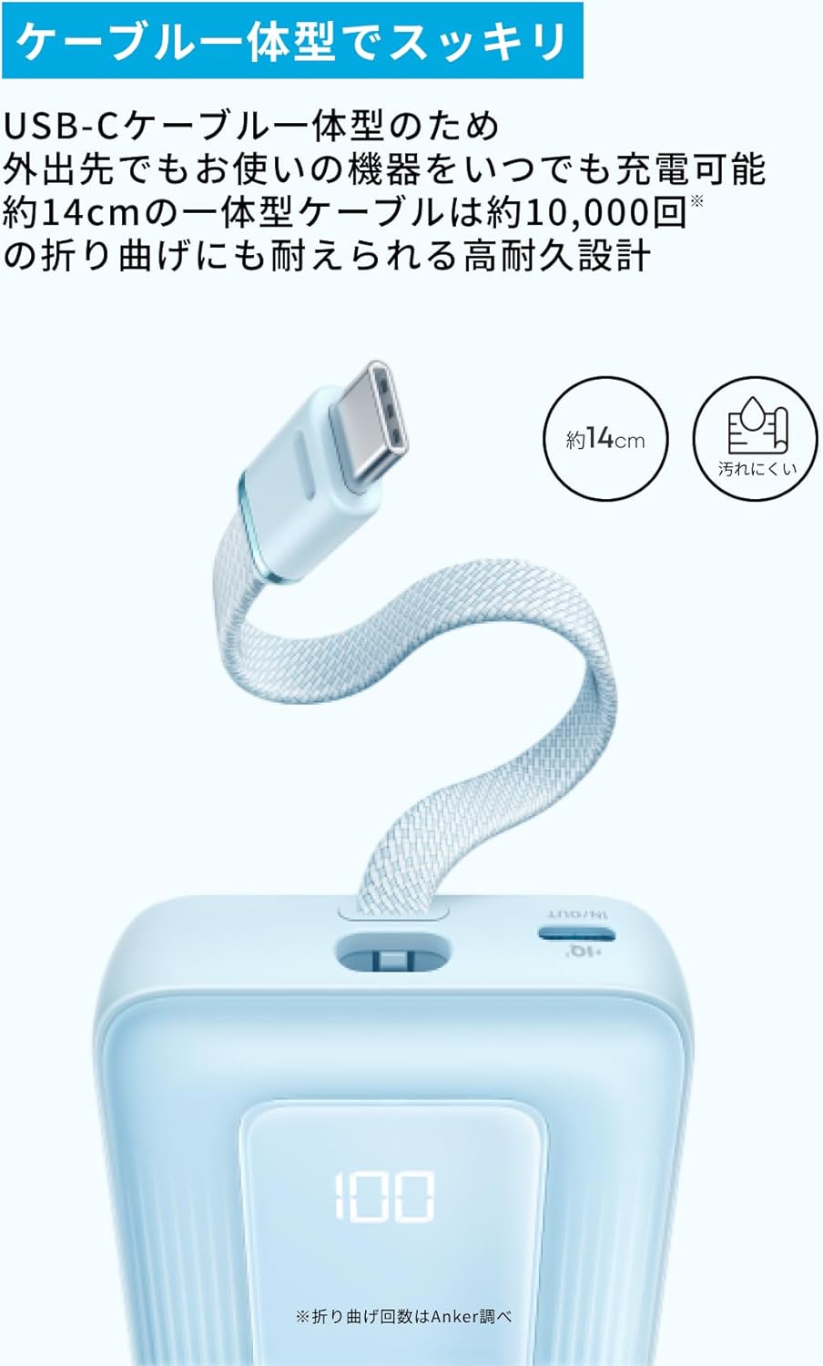 Anker Zolo モバイルバッテリー 10000mAh 30W USB-C一体型 ディスプレイ搭載【PD/PowerIQ/PSE適合】ブラック