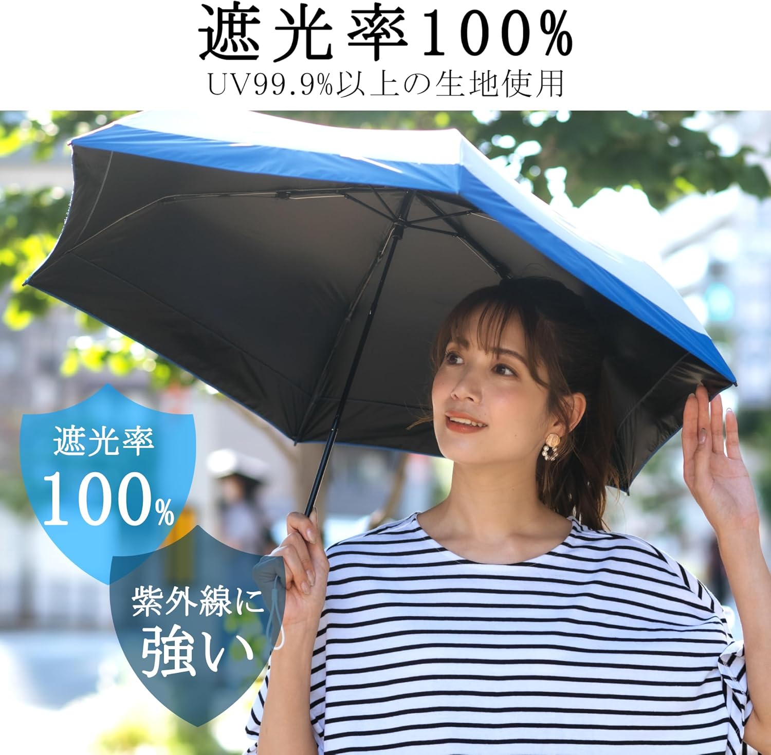 UVカット折りたたみ傘 レディース・メンズ兼用 軽量140g 耐風撥水 14色展開