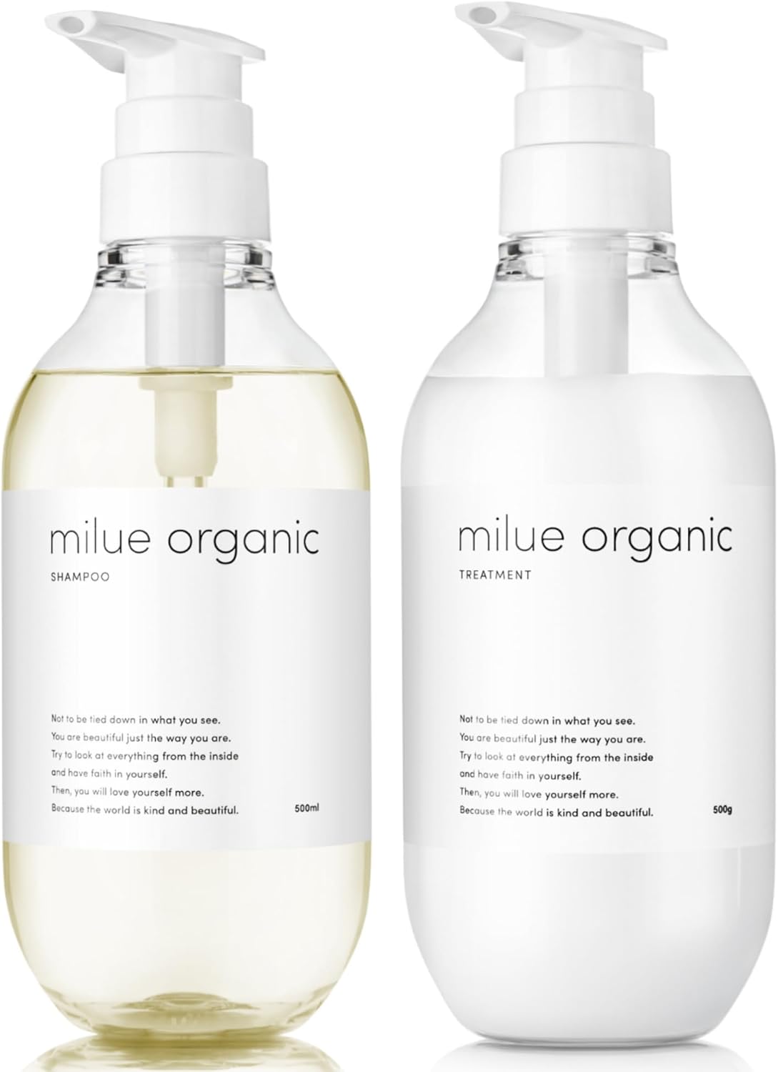 美容室専売品 ミルエ オーガニック アミノ酸シャンプー＆トリートメントセット ギフト仕様 500ml