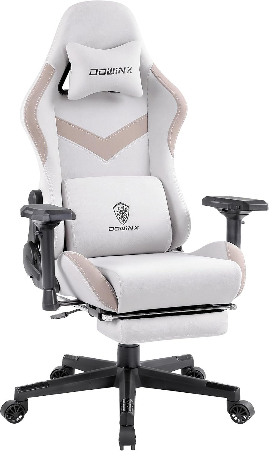 ゲーミングチェア 4Dアームレスト・オットマン付き ベージュ LS-6668B-08
