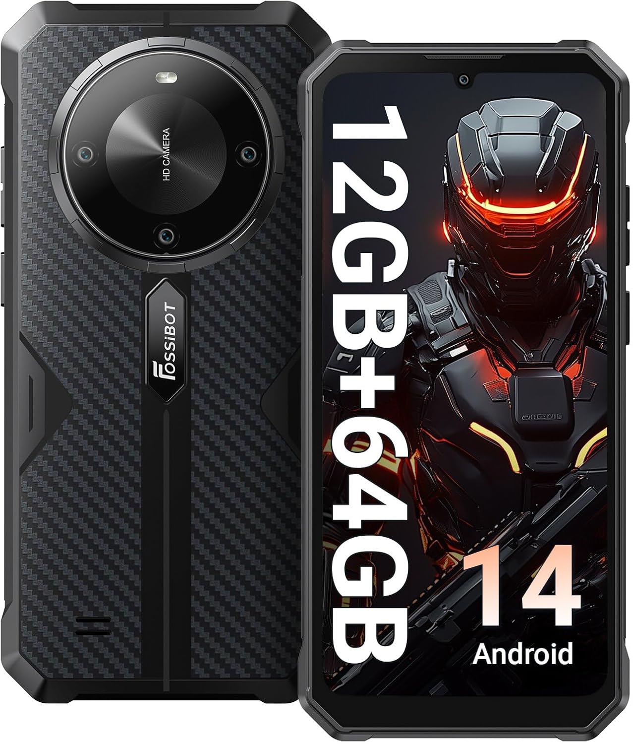 タフネススマホ FOSSiBOT F105 Android 14 12GB RAM 10300mAh 大容量バッテリー IP68防水防塵 6.745インチ 20MPカメラ