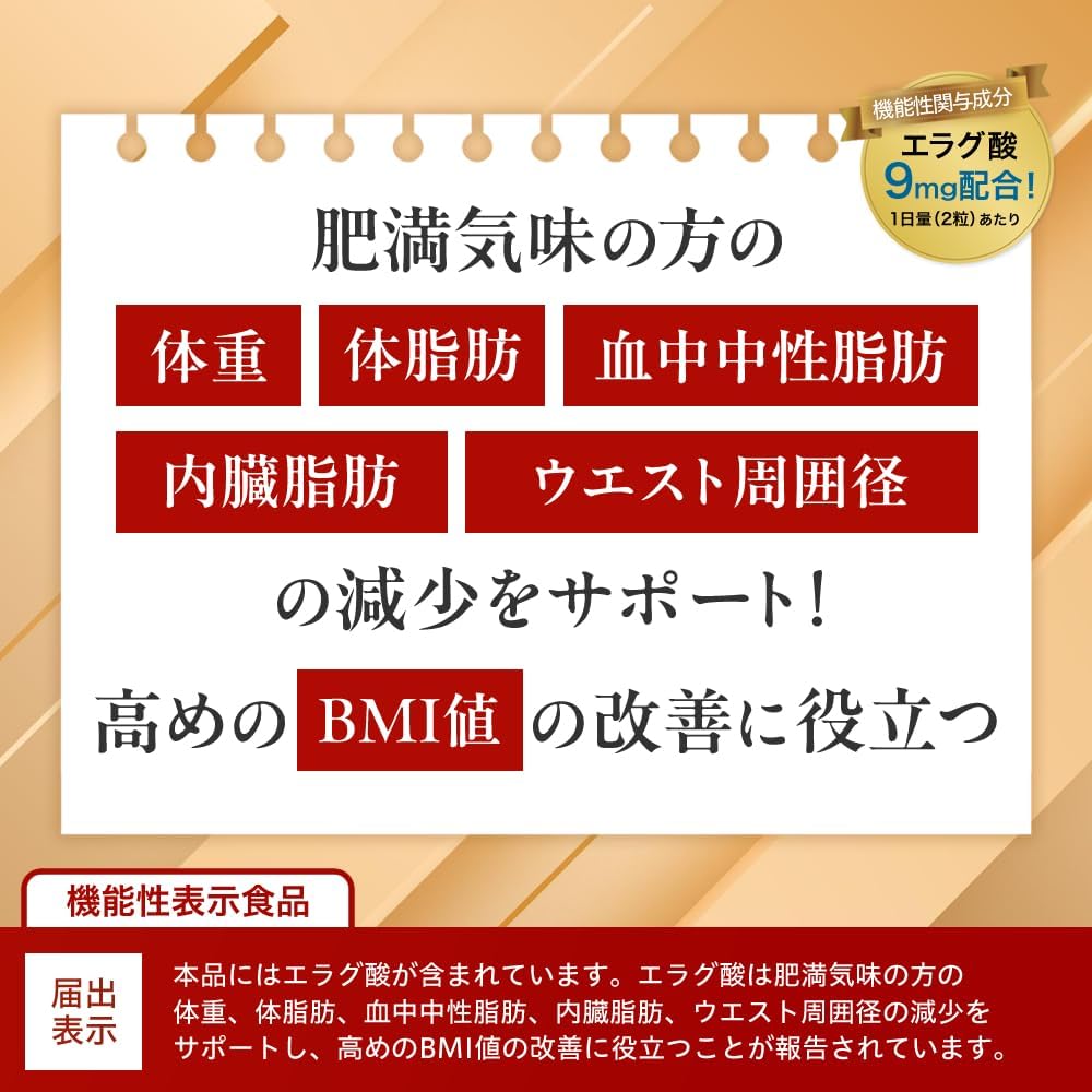 ナイシメンテGOLD エラグ酸 9mg サプリメント 体重・体脂肪管理 60粒(30日分)