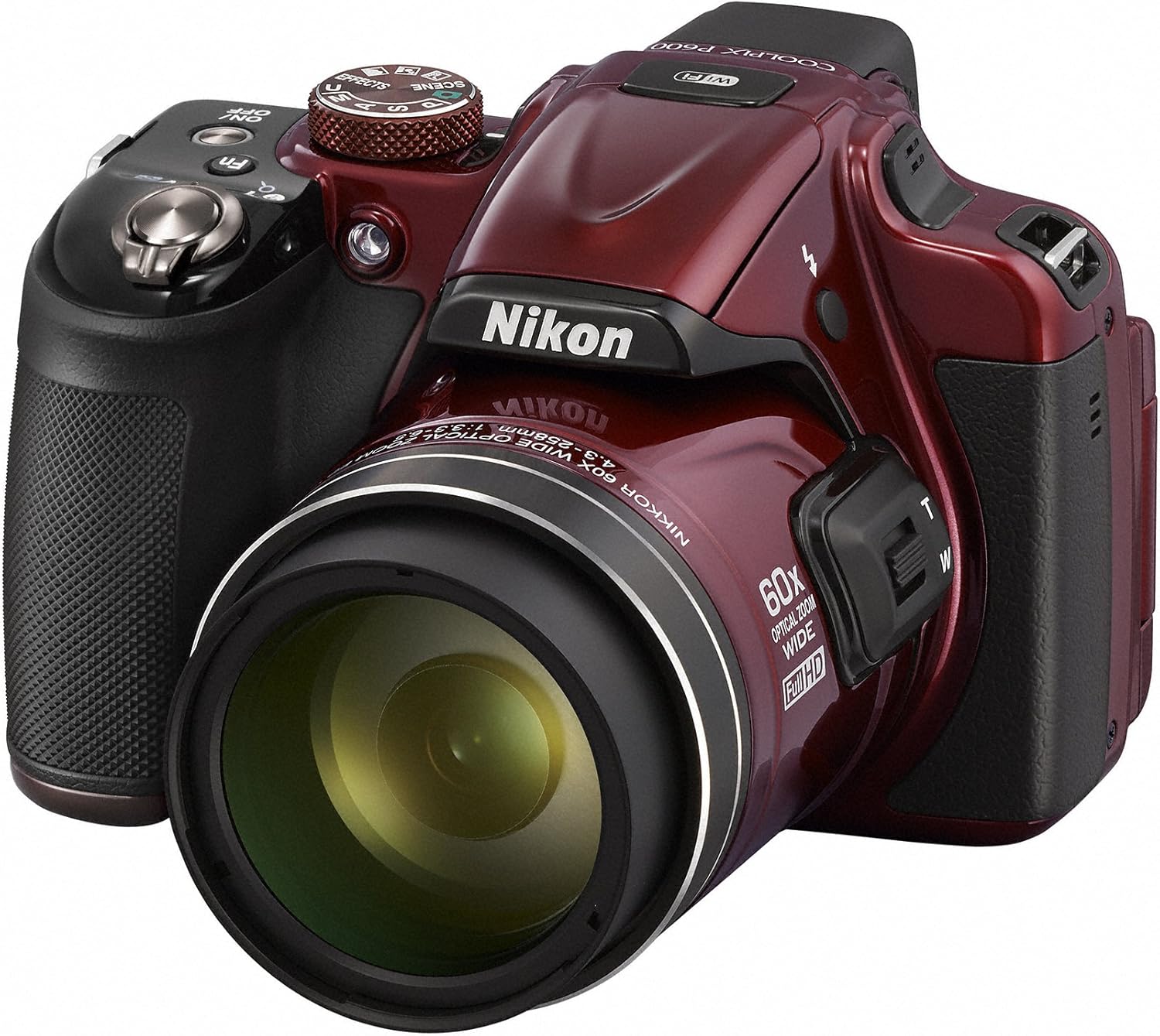 Nikon P600 デジタルカメラ 1600万画素 光学60倍 レッド