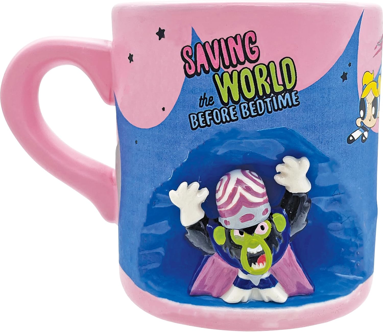パワーパフガールズ大きめマグカップ（350ml、約12×9cm、ピンク）