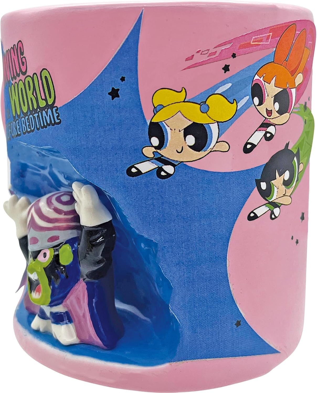 パワーパフガールズ大きめマグカップ（350ml、約12×9cm、ピンク）