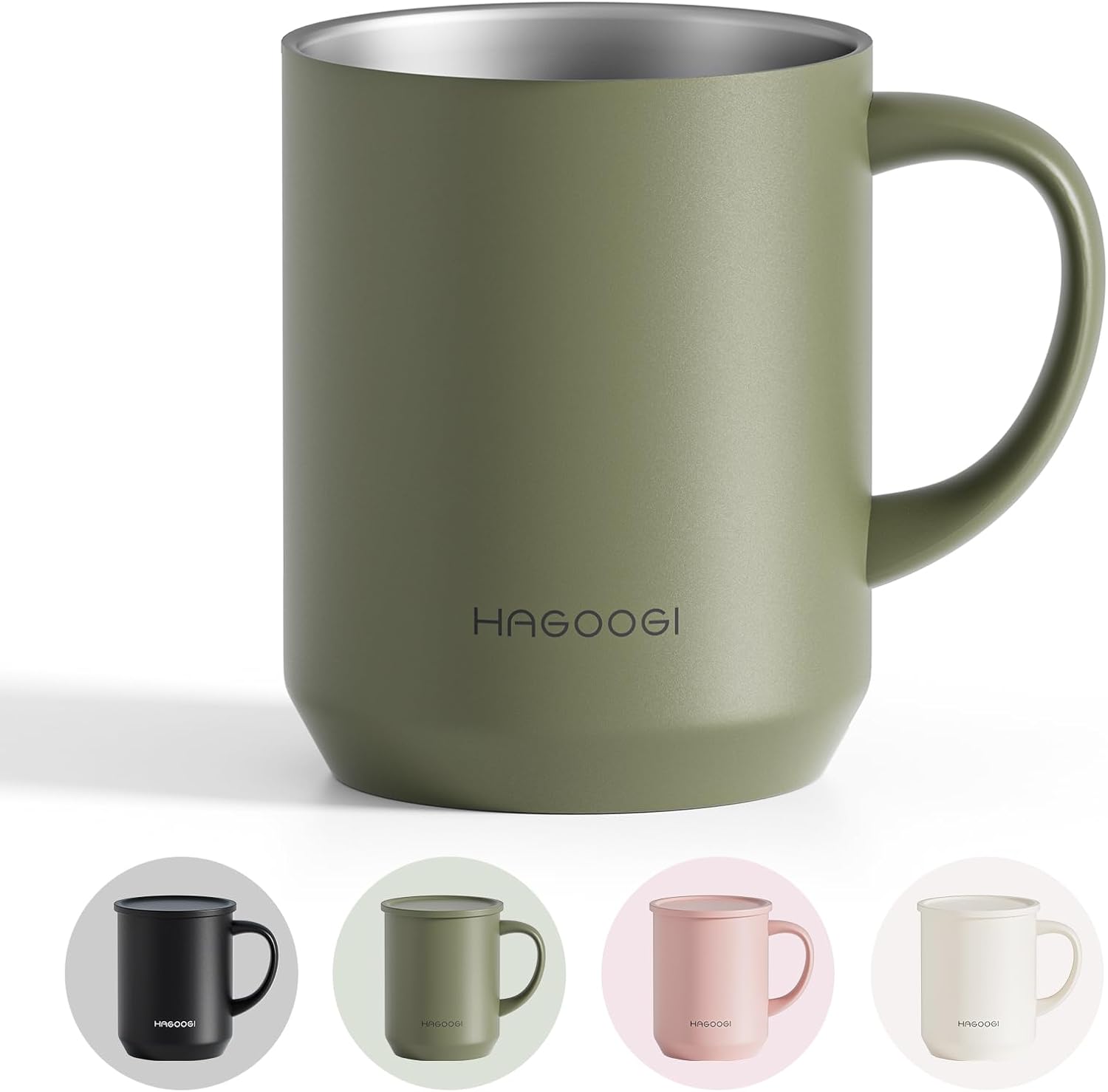 父の日プレゼント HAGOOGI 蓋付き真空断熱マグカップ 360ml セラミックコーティング シンプルおしゃれ