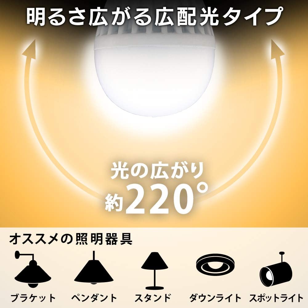 LED電球 60W形相当 電球色 2個パック 密閉器具対応 E17 760lm
