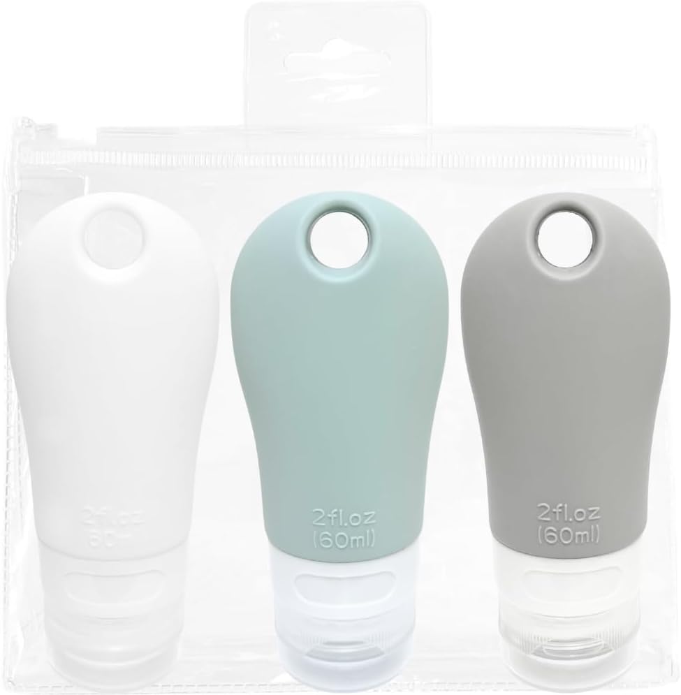 シャンプー詰め替えボトル 旅行用シリコンケース付き 60ml 3点セット 軽量 漏れ防止 くすみカラー