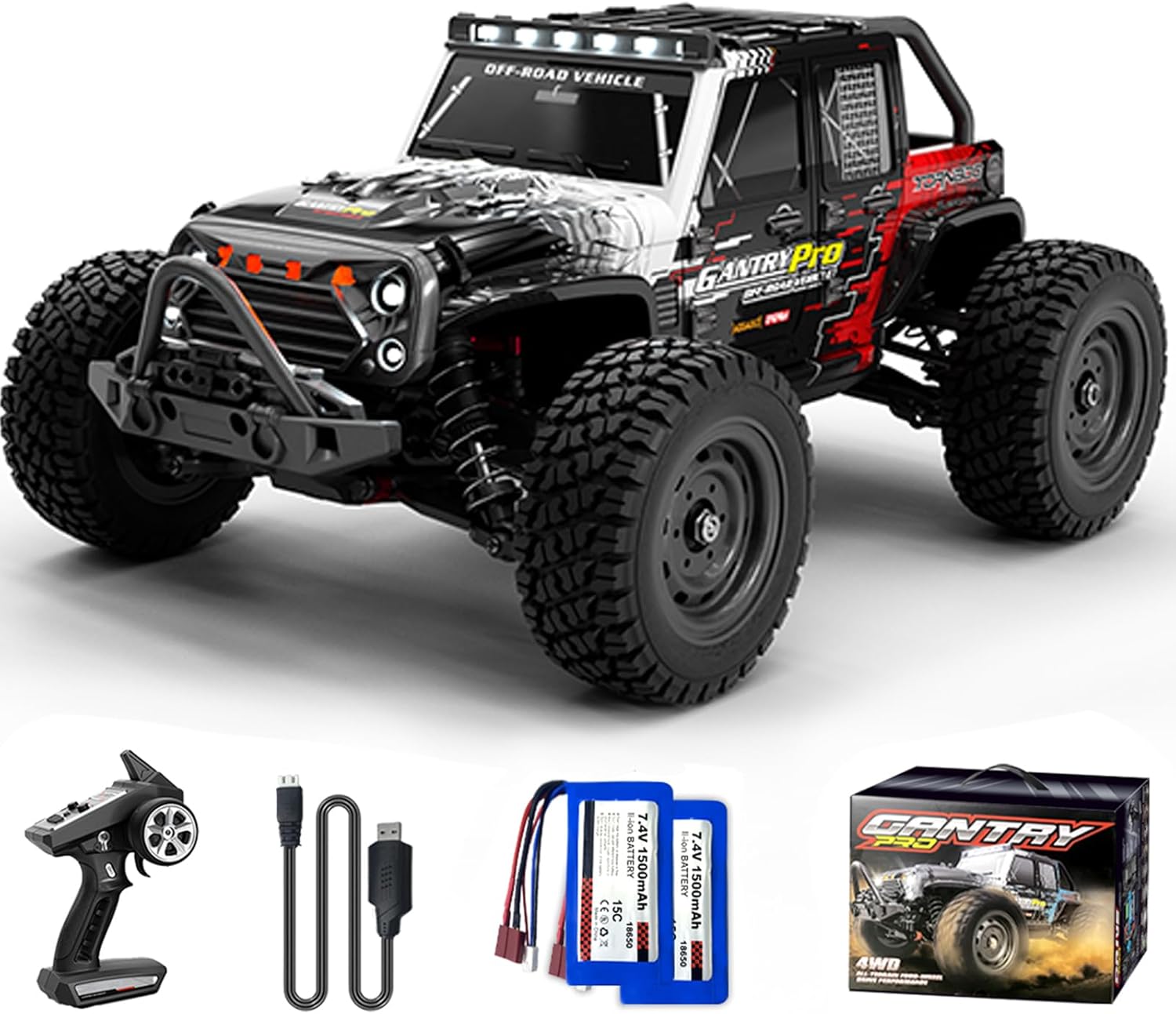 クリスマスプレゼント用 1:16 ブラシレスラジコンカー 70km/h オフロード 4WD 赤
