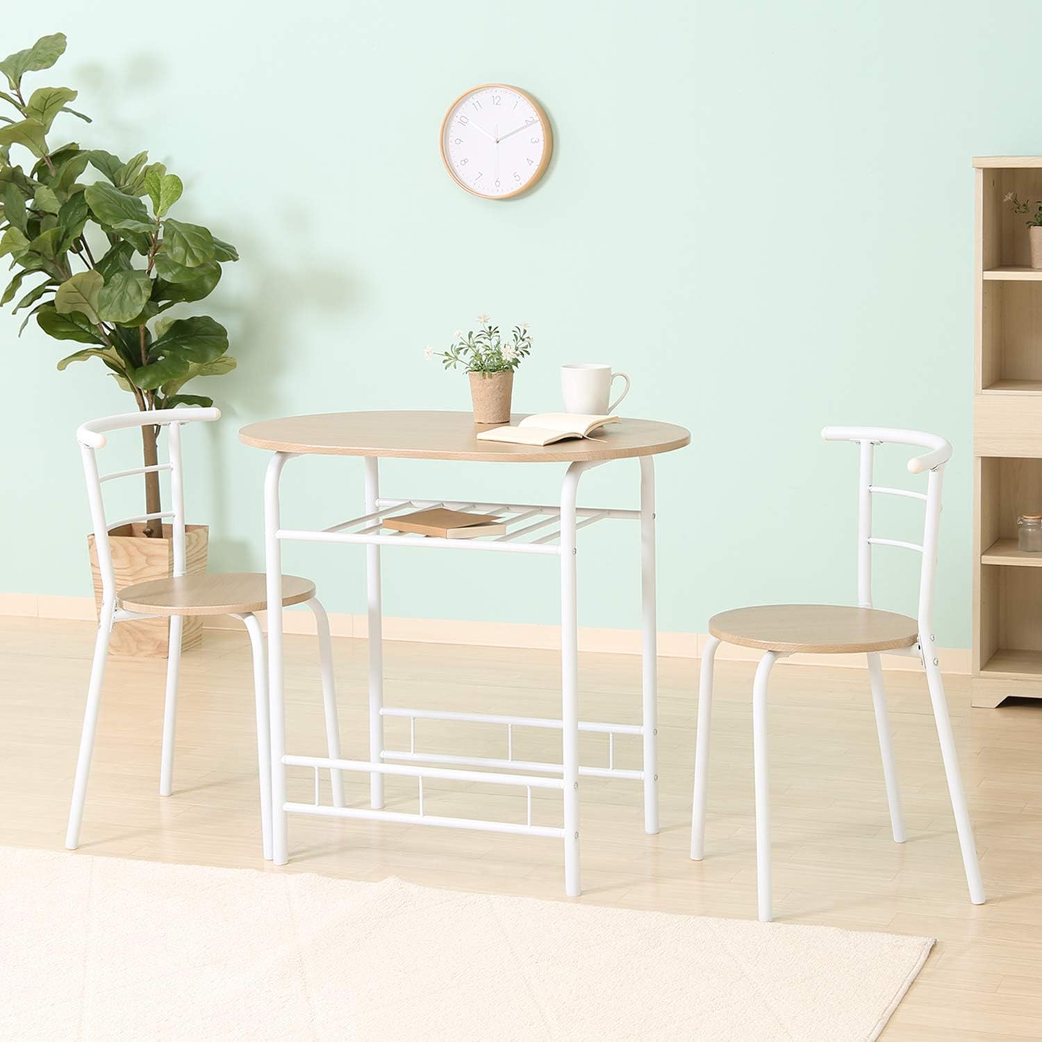 ダイニングテーブル＆チェアセット 2人用 幅120cm ホワイト