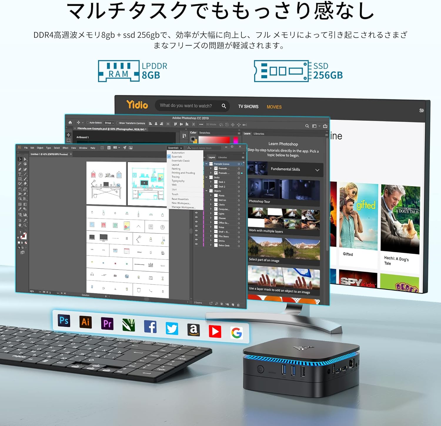 最新第12世代N95ミニPC 16GB可換装・256GB SSD・4K対応・高速静音・Win11対応
