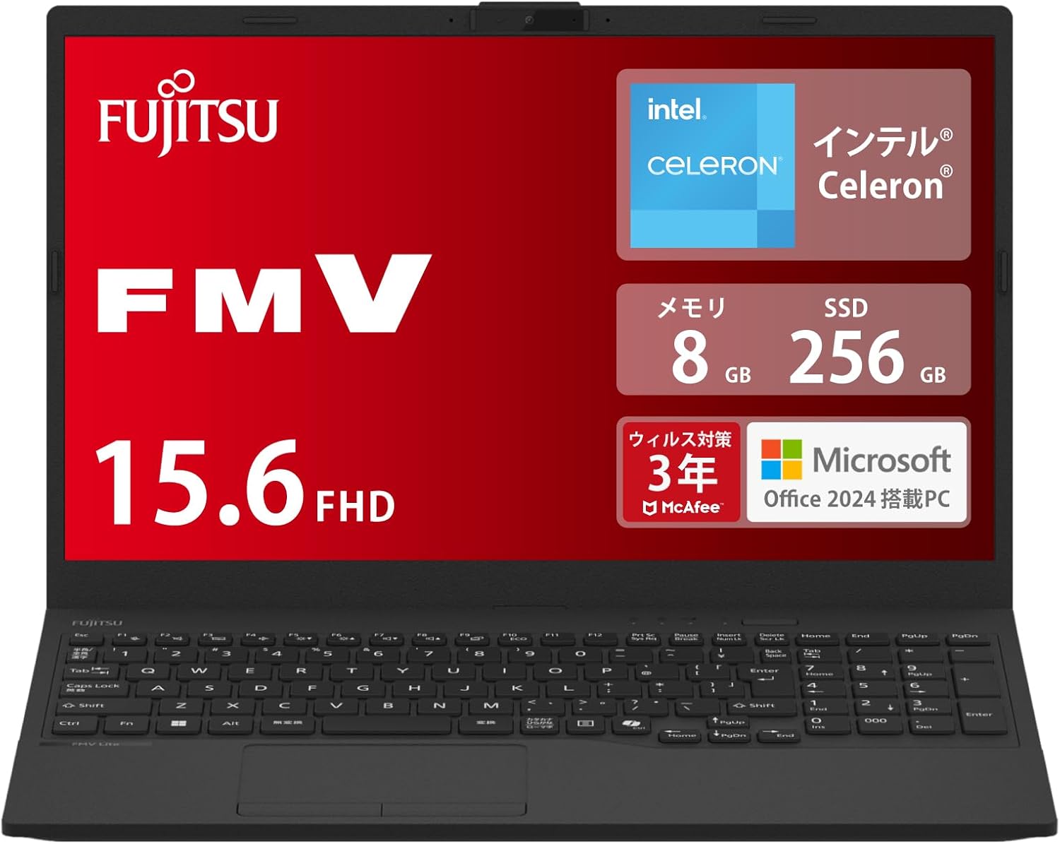 富士通 ノートパソコン FMV Lite WA1/J2 15.6型 (Celeron/8GB/256GB SSD/Windows 11/MS Office 2024)