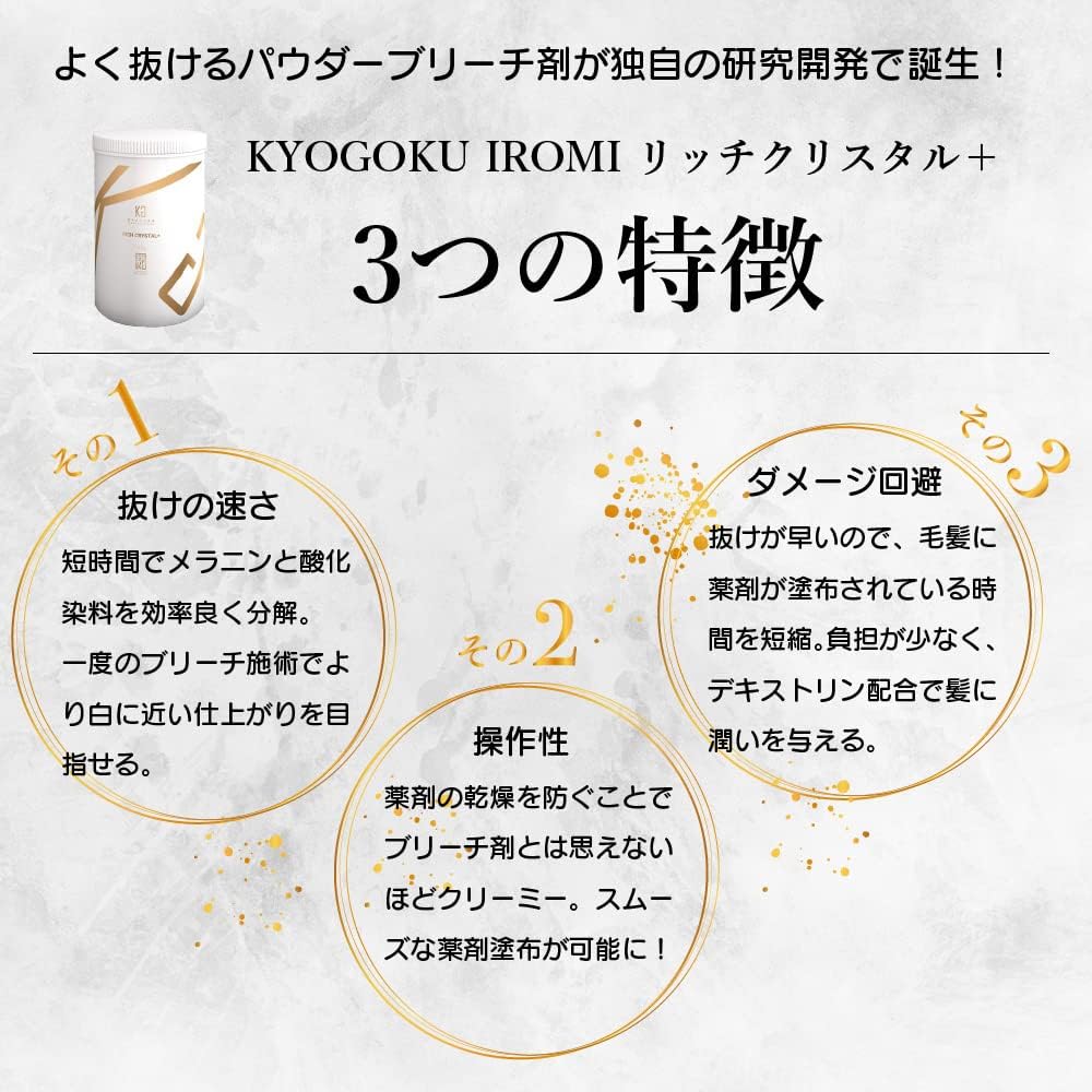 美容室専売 リッチクリスタル ケアブリーチセット 6%オキシ&リタッチブラシ付き