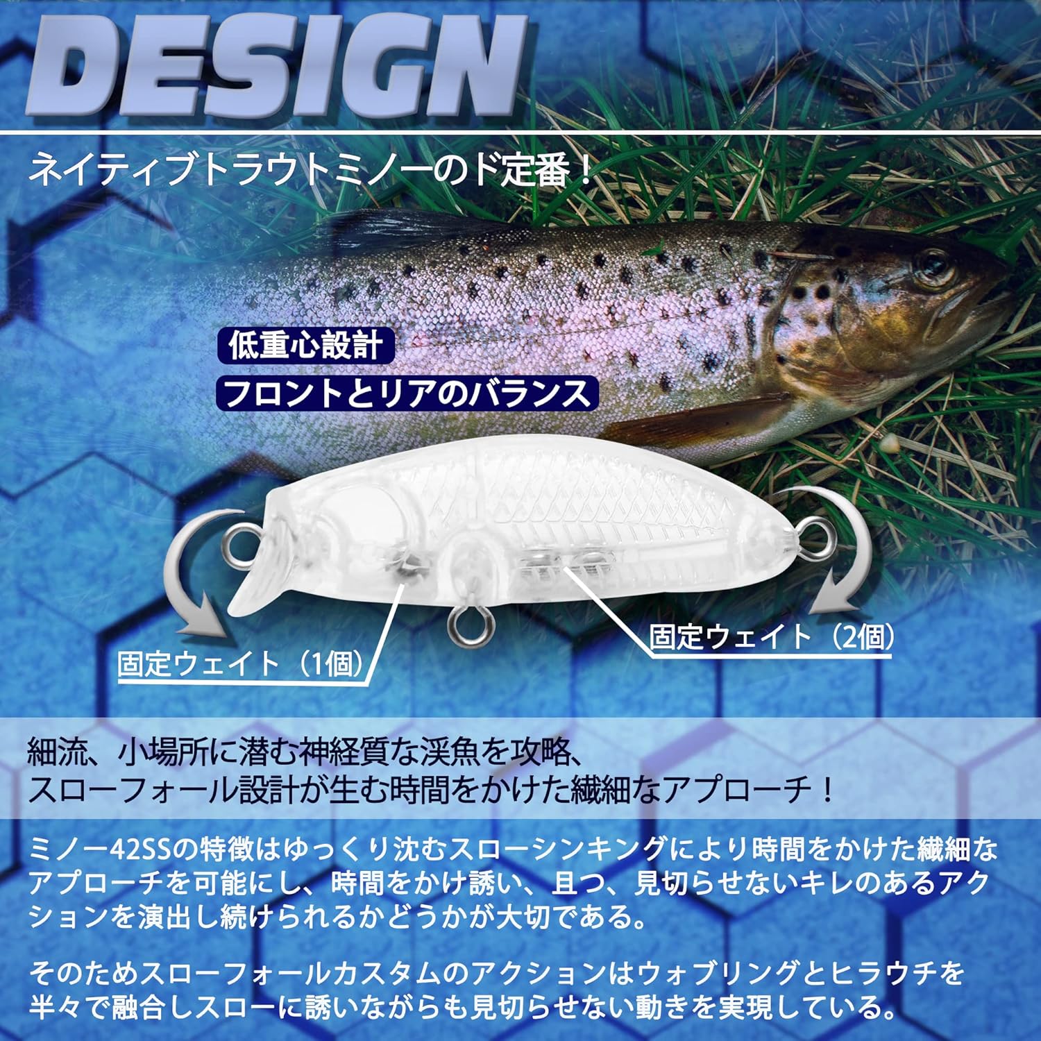 渓流釣り用ルアーセット 釣具 釣り初心者向け ニジマス・バス釣り対応