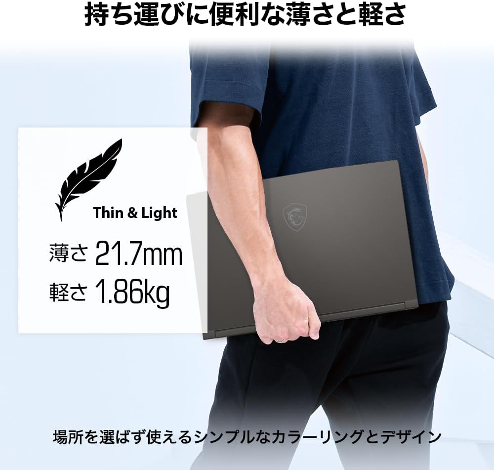 ゲーミングノートPC【MSI Thin15】Core i7・RTX 4060・16GBメモリ・1TB SSD・15.6インチFHD 144Hz【Windows 11・Office 2024】