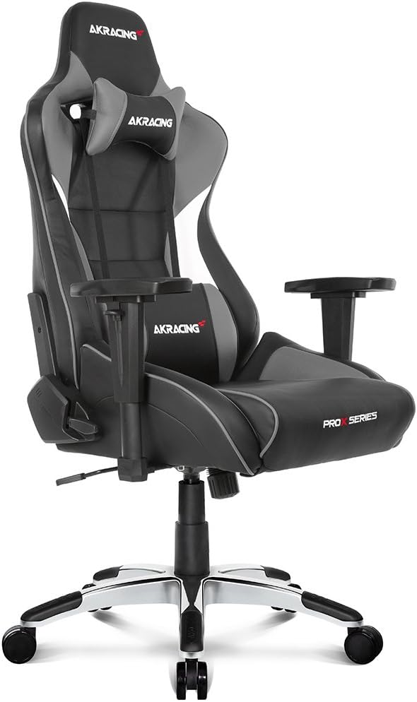 在宅用 AKRacing Pro-X V2 ゲーミングチェア 高耐久PUレザー グレー 180度リクライニング 5年保証