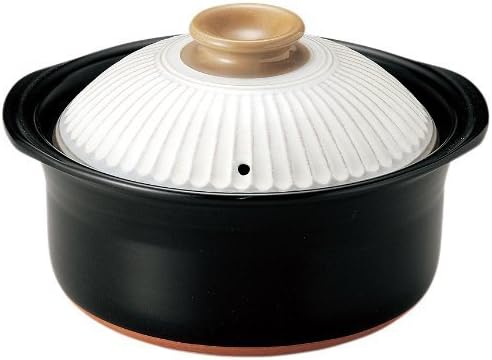 萬古焼 菊花 ごはん土鍋 (粉引, 5合炊き)