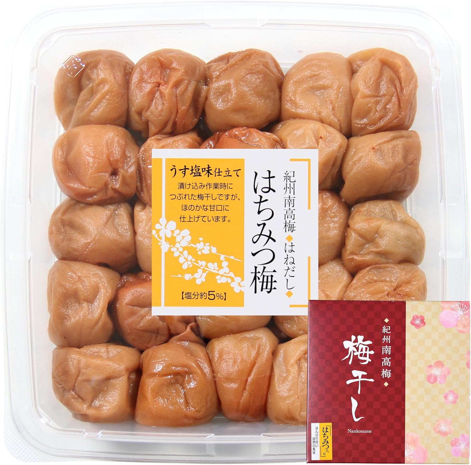 減塩はちみつ梅干し 紀州南高梅 つぶれ梅 800g 贈答用箱入り