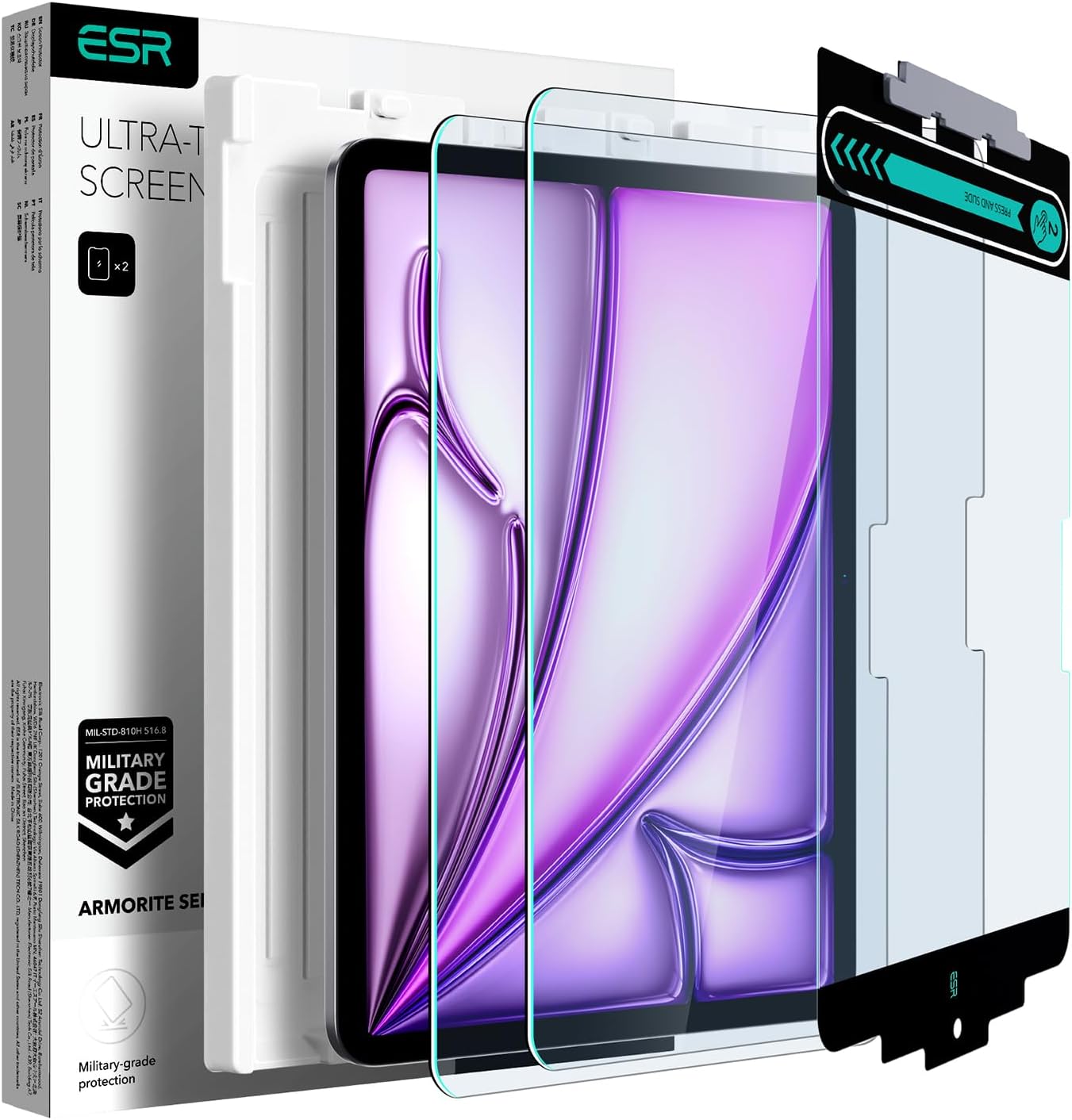 iPad Air 13インチ専用 Armorite強化ガラスフィルム 2枚セット 自動校正・気泡ゼロ