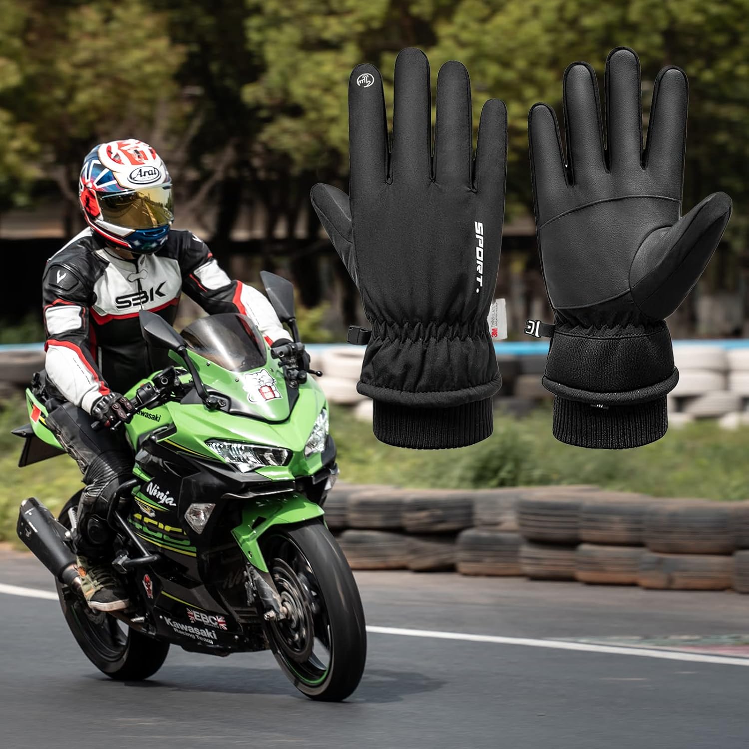防寒メンズアウトドアグローブ 3Mシンサレート・タッチパネル対応・防水防風