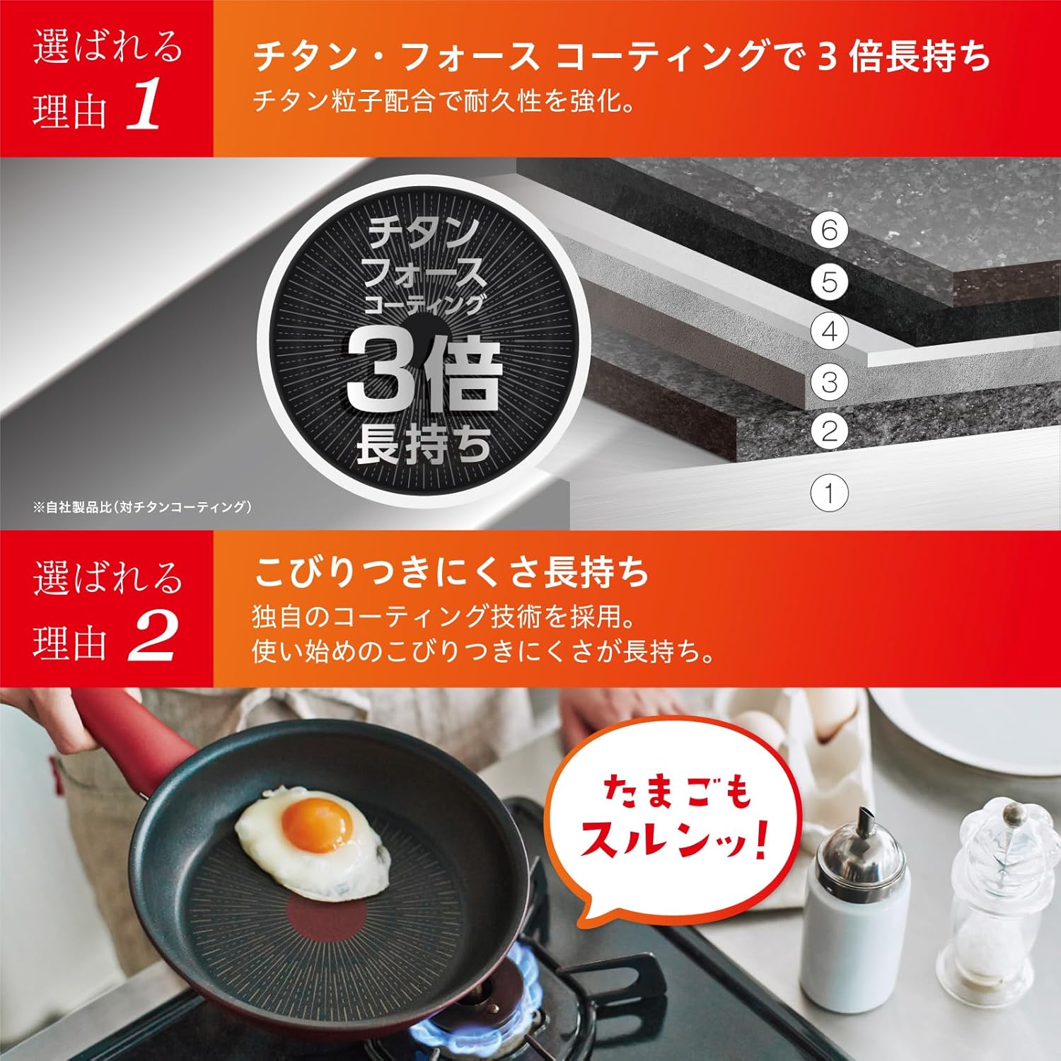 IHチタン・エクセレンス26cmフライパン｜ティファール | 有害物質不使用 | ベージュ