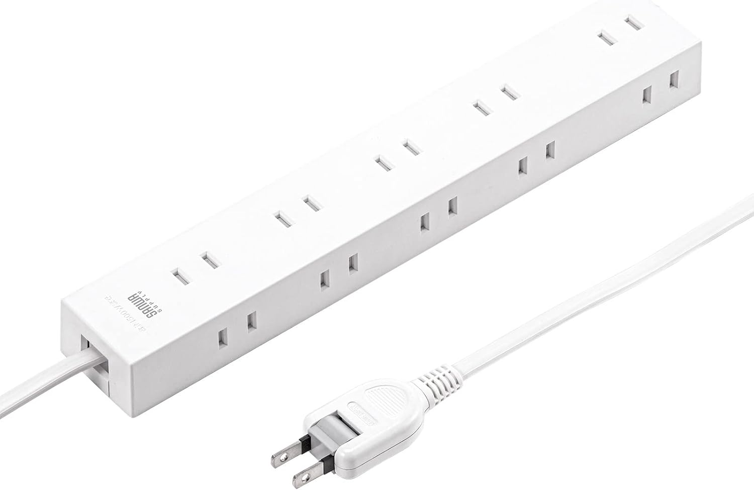 電源タップ 10個口・1m 強力ネオジムマグネット＆ほこりシャッター ホワイト TAP-2210-1W