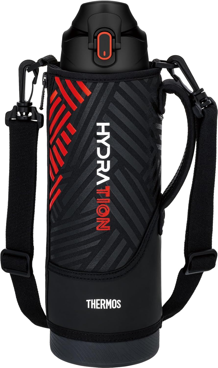 子供用 保冷専用 サーモス 真空断熱スポーツボトル 1.5L ブラックオレンジ ポーチ付き