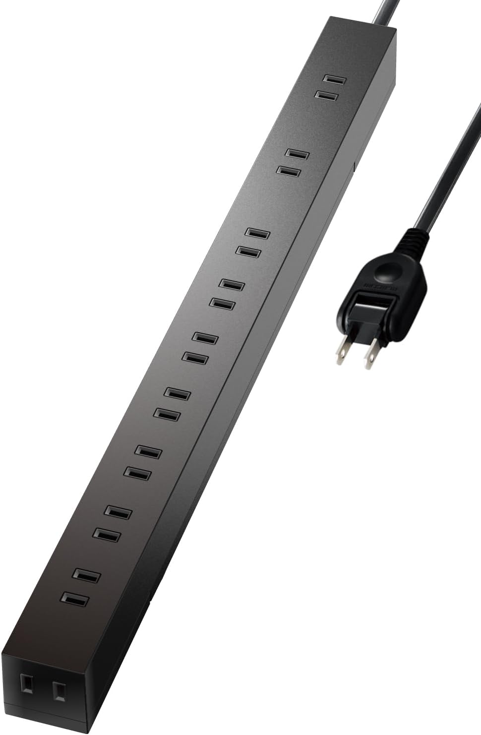 雷ガード付き10個口電源タップ 3m ほこりシャッター ブラック【固定・吊下可能】 ECT-0103BK