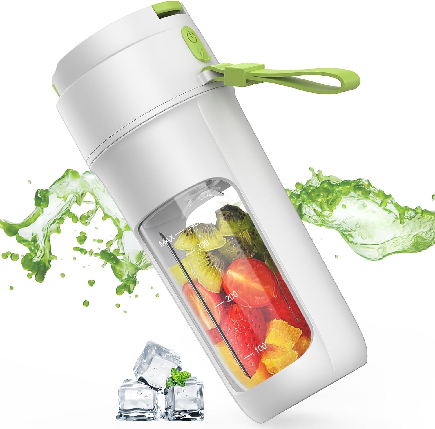 充電式スムージー・ミキサー 340ML 【2025革新強化版】氷も砕ける 一人用 Type-C充電ポート 日本語説明書付き