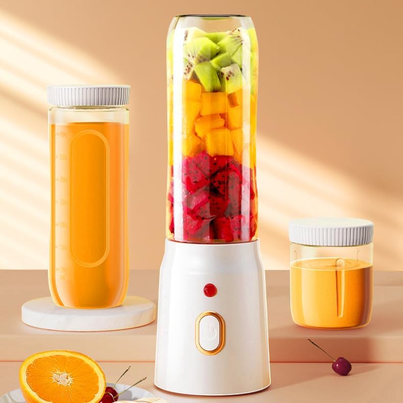 小型ジューサー ミキサー 2024年モデル 氷も砕ける スムージー 野菜・果物用 450MLボトル2本付き Type C充電対応