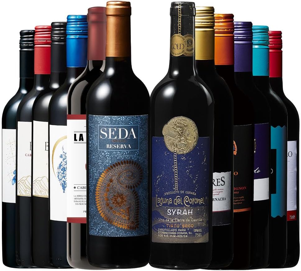 飲み比べ赤ワインセット（チリ・スペイン産）750ml×12本