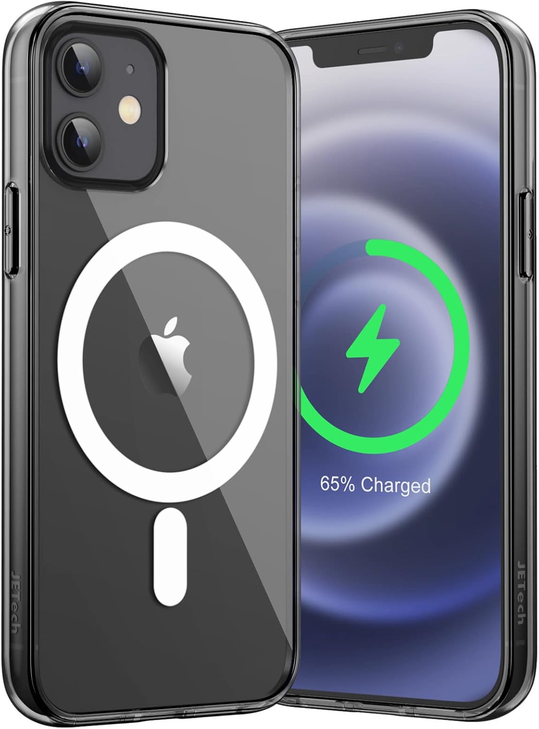 iPhone 12/12 Pro用 MagSafe対応透明バックマグネットケース ブラック