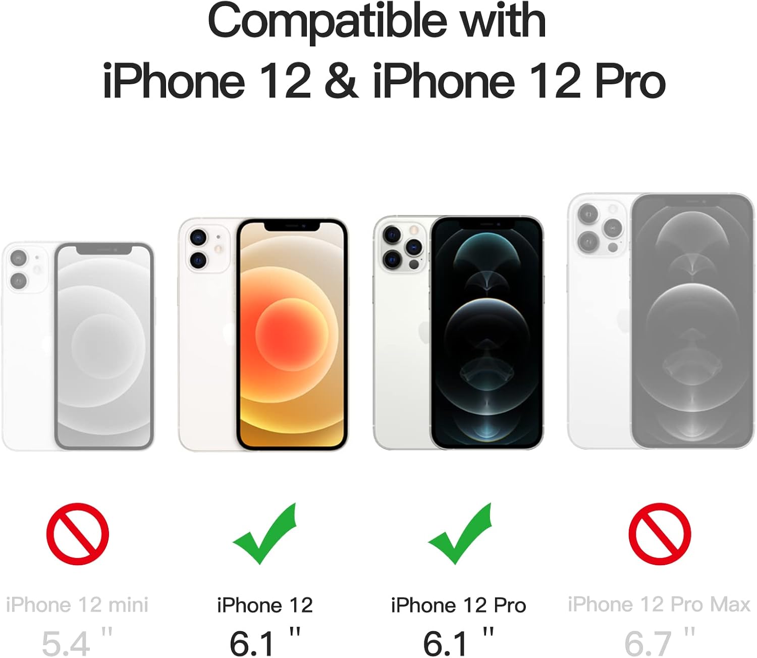 iPhone 12/12 Pro用 MagSafe対応透明バックマグネットケース ブラック