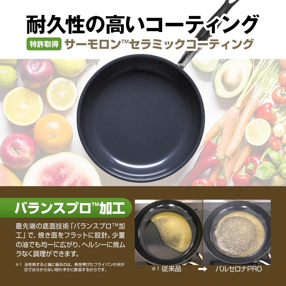 最高級グレード深型フライパン バルセロナPRO 24cm 食洗機対応 有害物質不使用